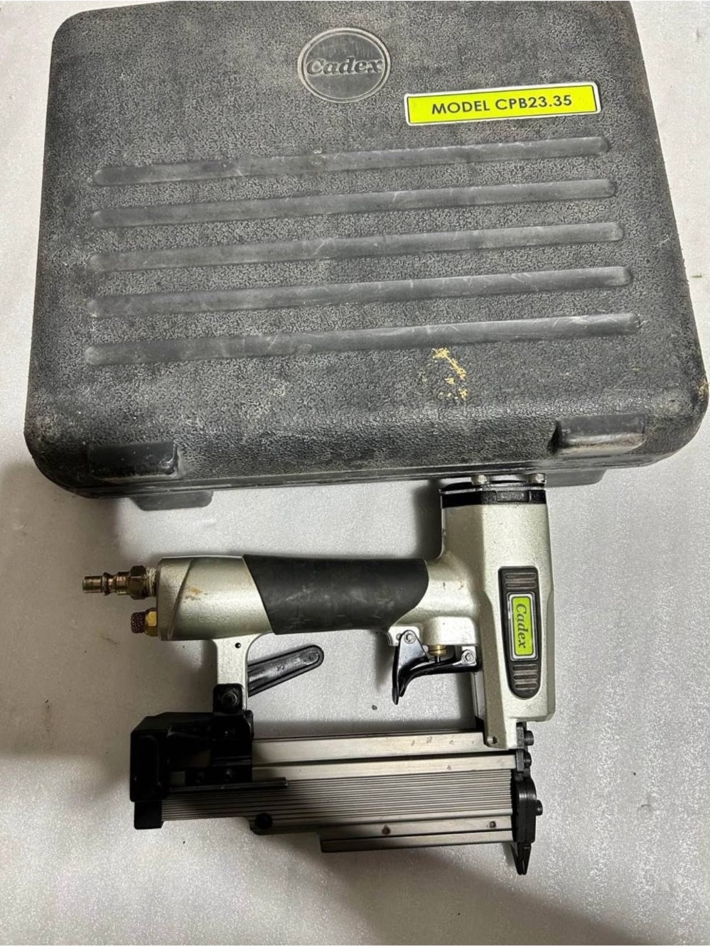 Dex Silver/Black Pneumatic Finish Nailer (Model CPB23.35)